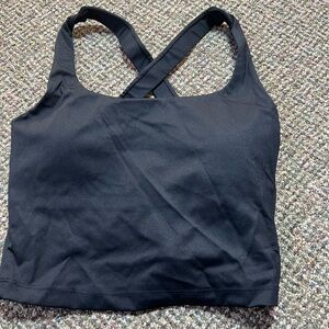 Gold Hinge Criss Cross Back Yoga Tank, Black, Womens Small, NWT